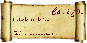 Csipán Éva névjegykártya